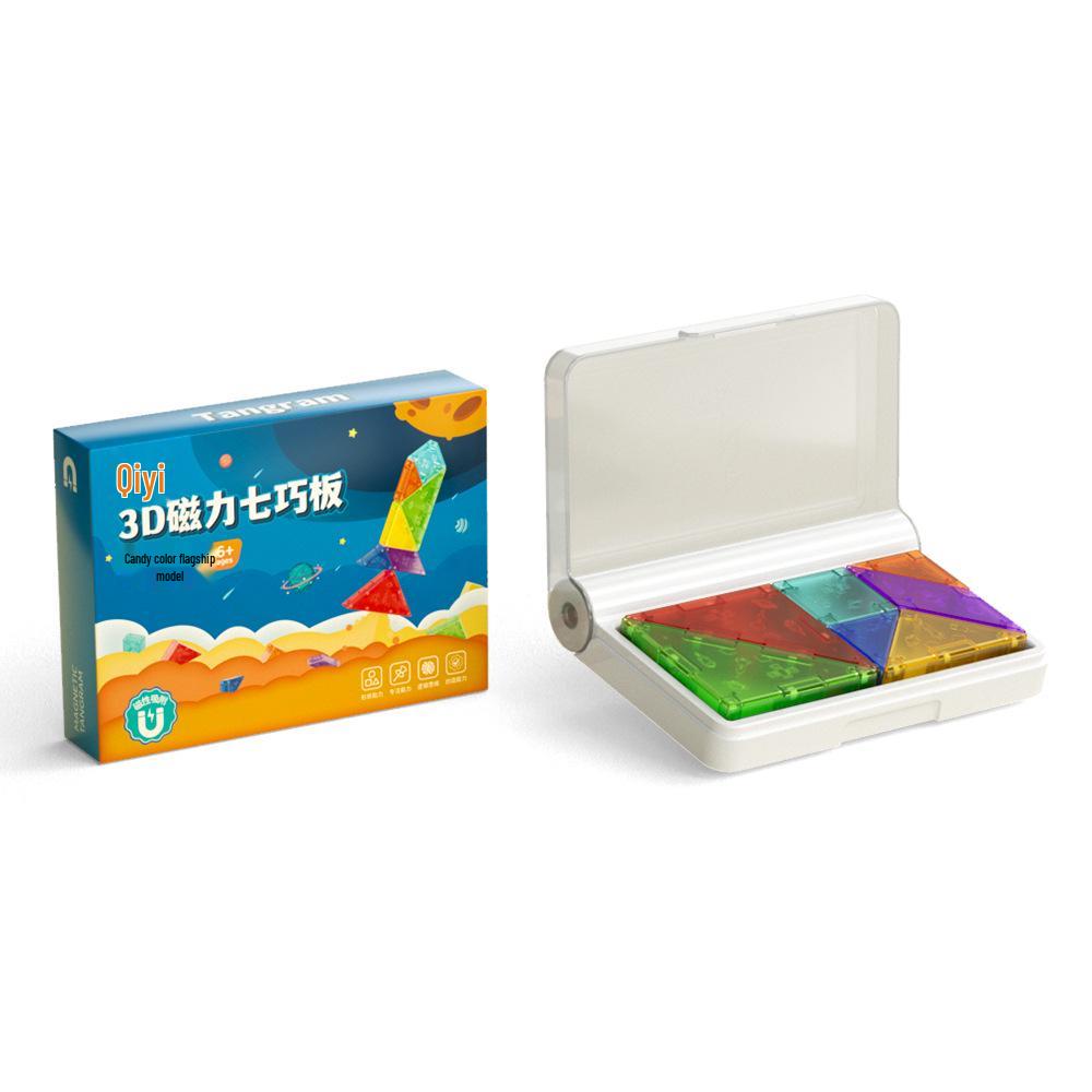 Qiyi 3D Magnetisches Tangram für Kinder: Frühpädagogisches Puzzle und Gehirnentwicklungsspielzeug