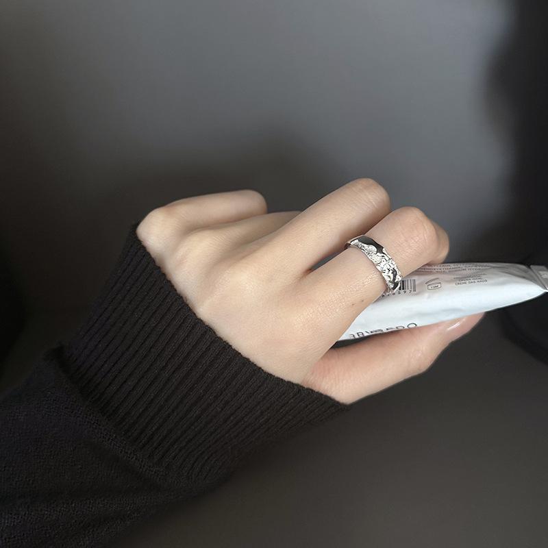 Art Deco Geometric Ring Shaped Glitter Diamond Star Love Fine Ring Female Delicate Stacking Commuting Versatile Finger Ring Zirconia Setting