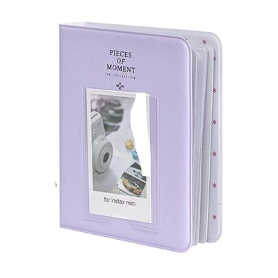 Lavender 3 Inch Photo Album 64 Insert Pages Pocket Card Storage Book for Polaroid Pictures