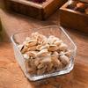Compartmented Walnut Wood and Glass Snack Tray