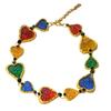 Fashionable Heart Shaped Necklace With Colorful Diamonds Alloy Materials Adjustable Length Clavicle Chain