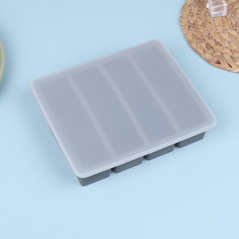 4 Grids Long Ice Cube Tray Mold Reusable Silicone Ice Cube Mold Bpa Free Ice Maker Food Grade Silicone Ice Cubes Mould
