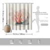 Coral & Leaf Shower Curtain – Polished Coral Orange, Soft Abstract Background, 2D Flat Print, Waterproof Polyester, 12 Hooks