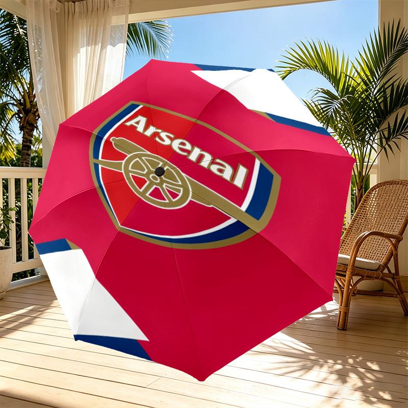 Arsenal F.C Print Automatic Open Close Umbrella, Portable Foldable Umbrella, for Outdoor Commute Camping Trip, Ideal Birthday Gift