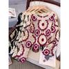 European Plus Size Women's Clothing Chubby Girl Ankela Red French Crochet Cut Out Long Sleeves Knitwear Outer Wear Beach Sun Protection Shirt