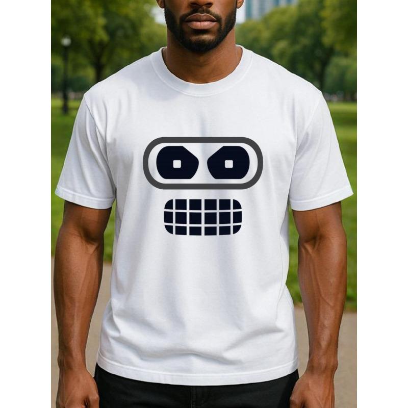 

A Printed Design of an Abstract Robotic Head, Capturing The Intriguing Yet Frigid Essence of The Cyborg Look. Perfect for Casual Outings S белый