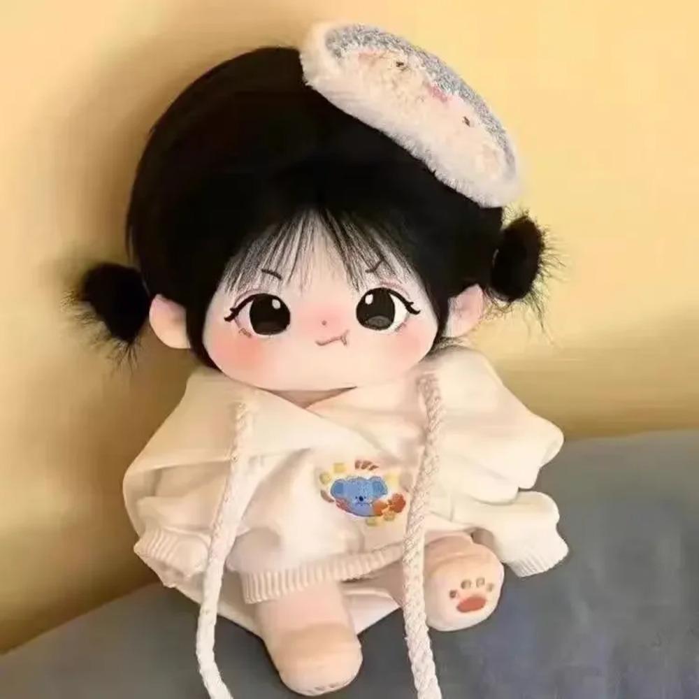 20cm Short Hair Cotton Doll Plush Hat Jacket Clothes Dress Up Soft Stuffed Baby Dolls Collection Kid Birthday Halloween Gift