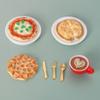 7Pcs/Set Dollhouse Miniatures Cheese Pizza Tableware Mini Cutlery Knife Fork Spoon Set Diy Tableware Doll Accessories