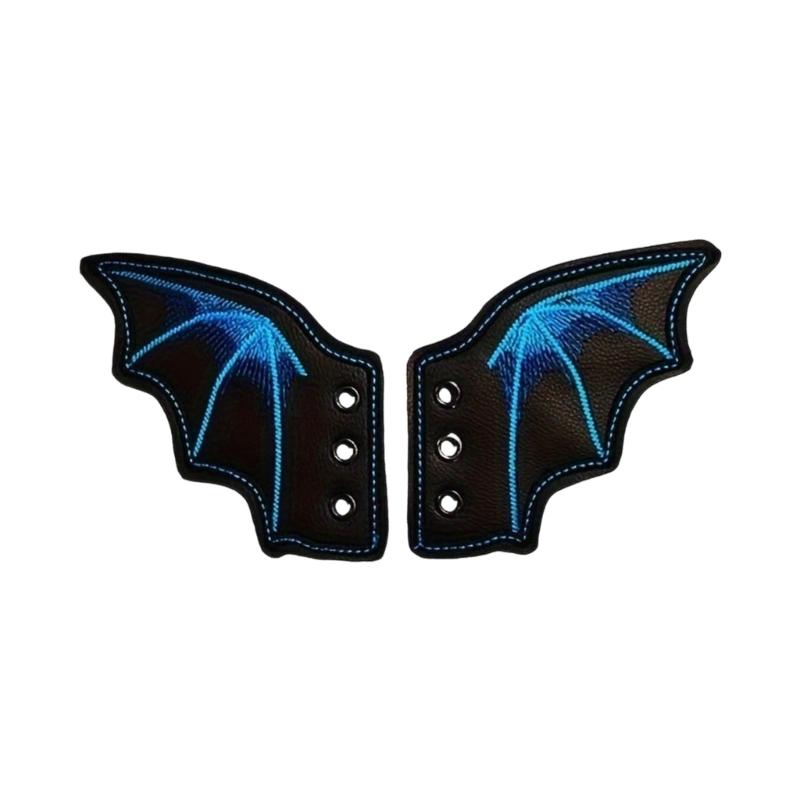 PU Leather Bat Wing Shoe Charm Halloween Footwear Decoration Accessories For Sneakers Boot Skateboard And Running Shoe