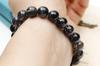 Black Rutilated Quartz Power Protection from Good Brazilian Natural Prayer Beads Black Rutilated Quartz [K.KOUOKU] Bracelet, Stone, Evil, Luck, Stone,
