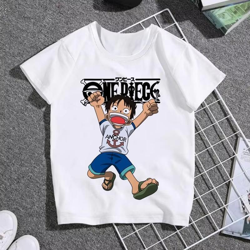 

2026 One Piece Luffy Zoro Printed Cotton Shortsleeved Tshirt Cartoon Unisexs and Womens Summer Casual Versatile Top Y2k Tee M