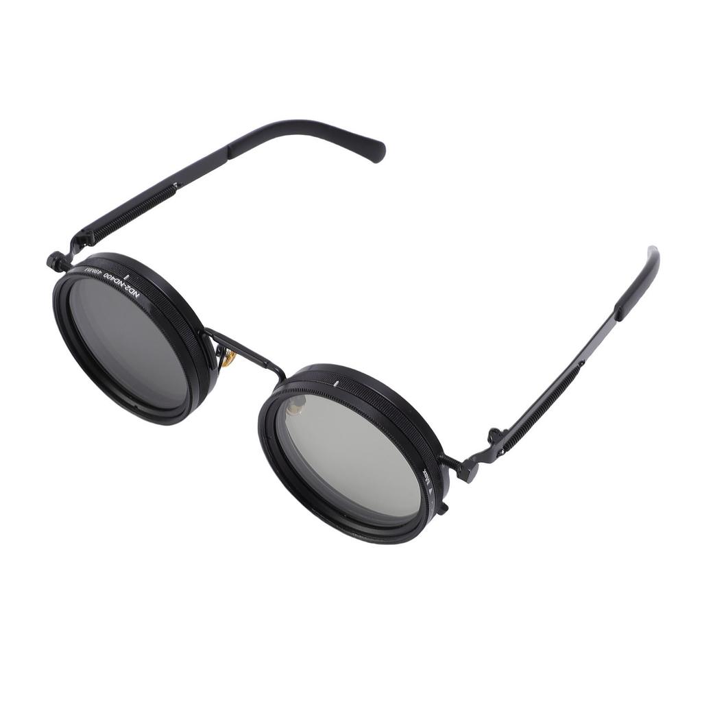 Adjustable Tint Sunglasses 9 Gears ND2 400 Filter 49MM Round Polarized Fishing Sunglasses for Outdoor Exploration