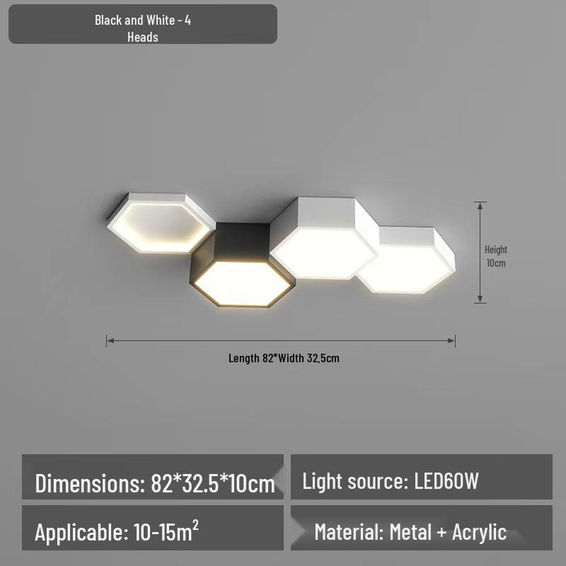

Modern Geometric Ceiling Light for Living Room, Study, or Bedroom – Minimalist and Romantic Design Warm Light