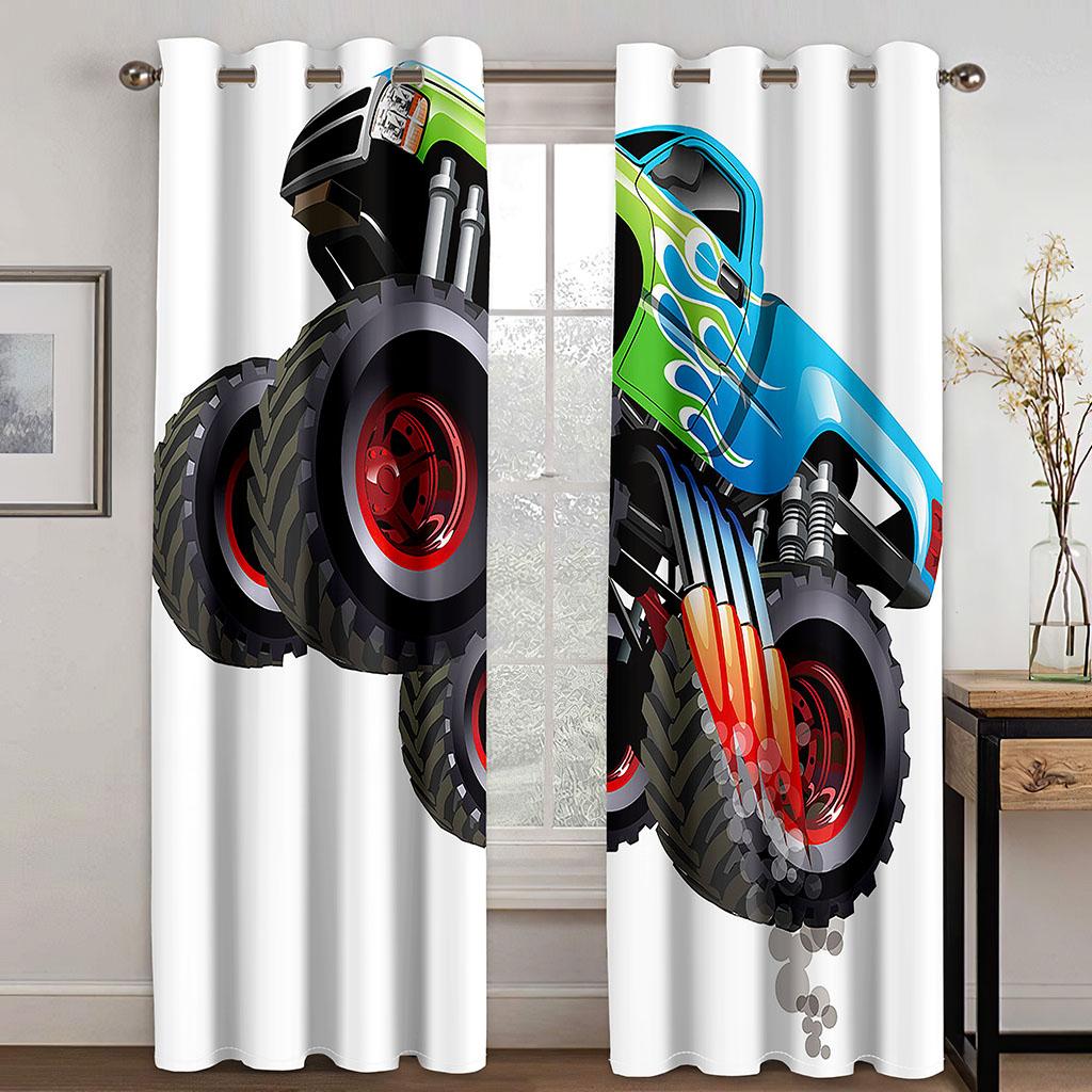 

Шторы-занавески с принтом внедорожников и автомобилей, 2 панели, модные шторы на окна автомобиля, 3D-печатные шторы для спальни, гостиной, шторы W132cm x H160cm&Grommet