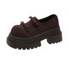 British style bow small leather shoes women's 2025 spring new platform loafers one-pedal black leather single shoes
