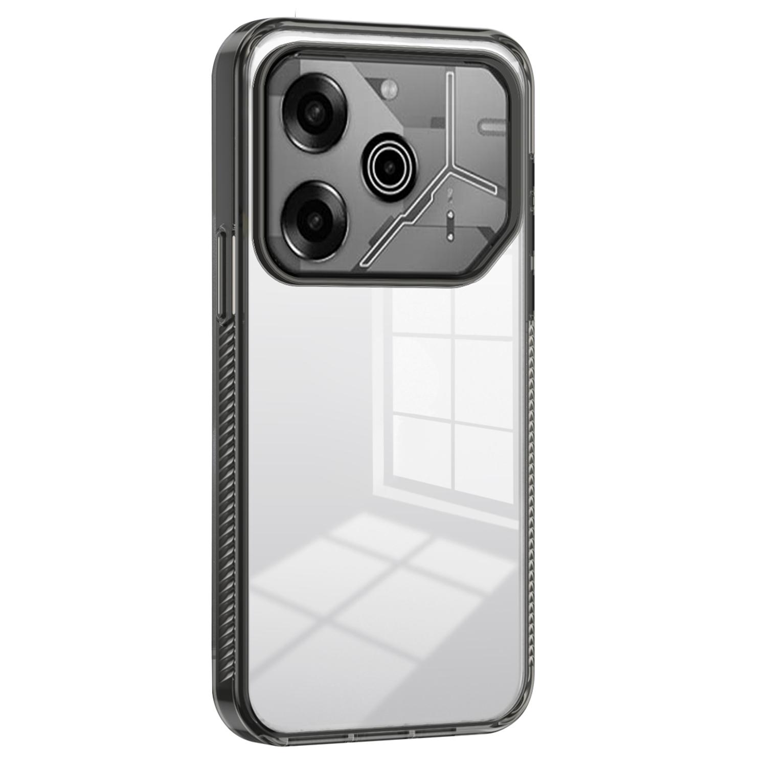 

Прозрачный чехол для телефона TECNO Pova 6 Pro 5G, ТПУ+ПК, противоскользящий, противоударный, задняя крышка Black