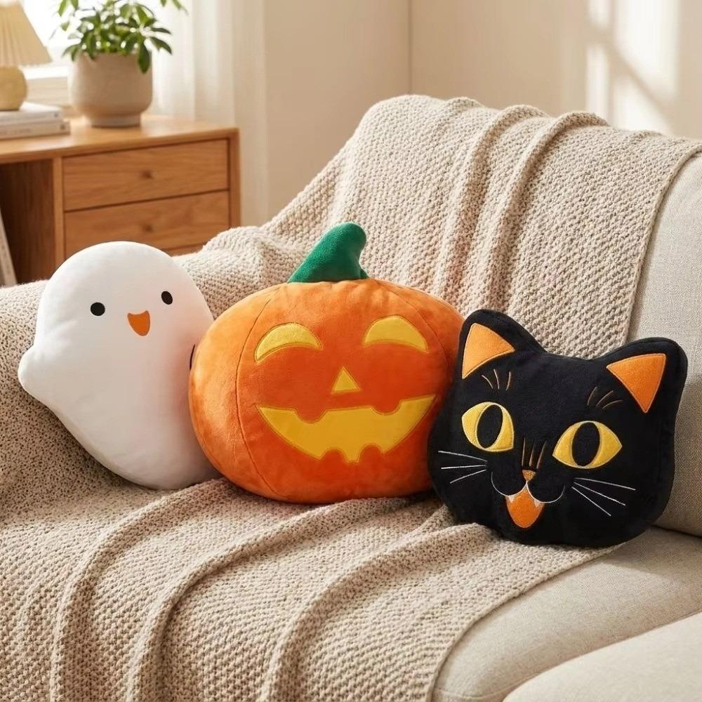 Super Soft Ghost Shaped Pillow PP Cotton Filling Waist Pillow Cute Black Cat Pillow