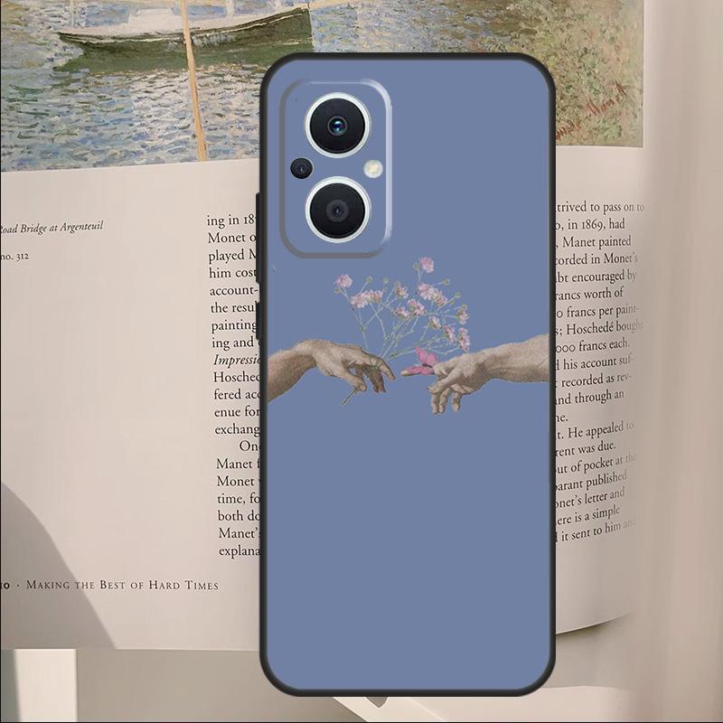 Grime Michelangelo Creation Of Adam Cover For OPPO Reno 8 7 Lite 11F 12F 13F 14F 10 12 13 14 Pro OPPO Find X8 X5 X6 X9 Pro Case