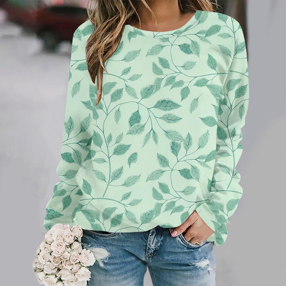 2025  Autumn and Winter New Fashion Round Neck Long Sleeve Printed Elegant Casual Loose Hoodie