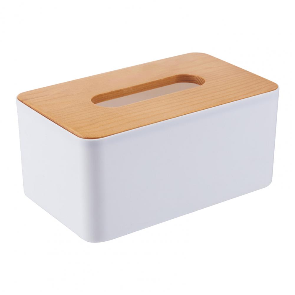 Household Tissue Storage Holder Rectangle/Round/Square Moisture-proof White Desktop Tissue Box for Bathroom Paper Dispenser Case
