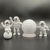 Birthday Space Cake Cosmonaut Statues Astronaut Ornaments With Moon Sculpture Figurines Spaceman
