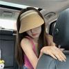 New Summer Raffia Straw Sun Protection Hat Open Top Straw Hat Striped Versatile Uv Protection Women'S Casual Baseball Cap