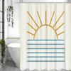 Sun Ocean Simple Modern Shower Curtain, Bathroom Decorative Shower Curtain, Waterproof Shower Curtain with Hooks