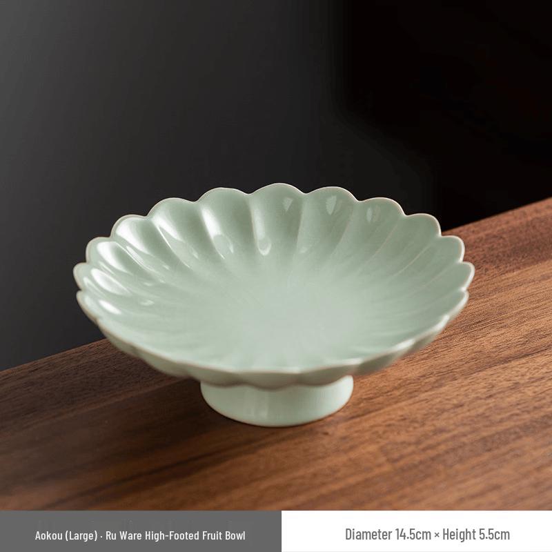 Sky Blue Ru Kiln Fruit Plate