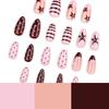 Le Fan Meijia French Almond Polka Dot & Star Rhinestone Faux Nails Set