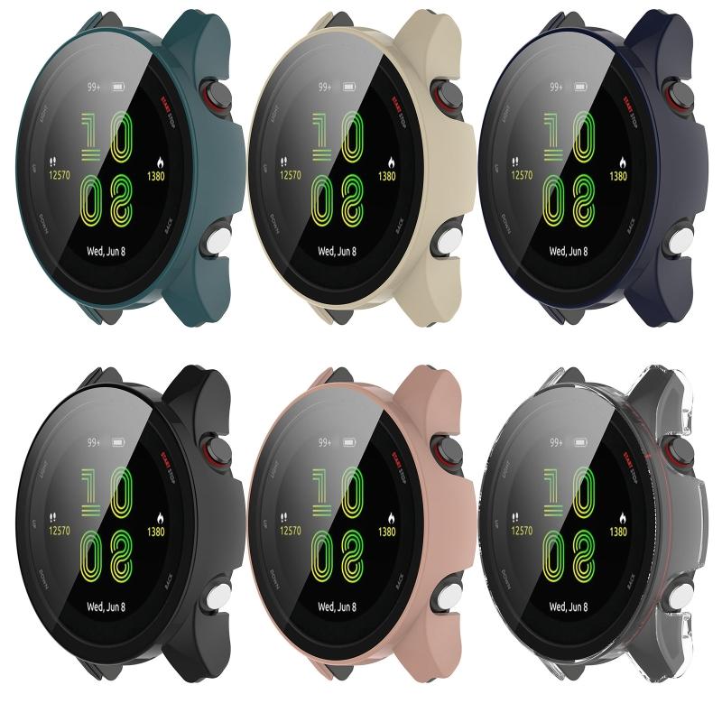 For GarminForerunner 255S Housing for Case Tempered Film Screen Protector Shockproof One-piece for Shell Smartwatch Slee