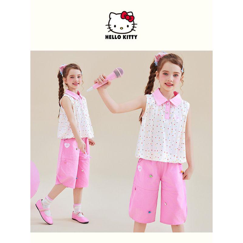 Melody Girls' Summer Outfit Set 2025 New Stylish Pink Children's Summer Clothes Cartoon Girl Two-Piece Set