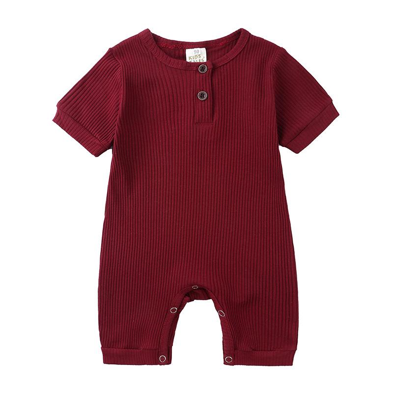 Sommer Neugeborenen Baby Strampler Soild Farbe Baby Kleidung Mädchen Strampler Baumwolle Kurzarm Oansatz Infant Jungen Strampler