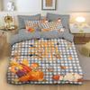 3pcs Thanksgiving Autumn Harvest Pumpkin Print Coreles Bedding Set Multi Size Bedrooms Dormitory Soft Machine Washable