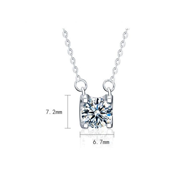 Real 1 .0ct D Color Moissanite Necklace Simple 925 Sterling Silver Pendant Necklaces For Women Bride Sparkling Wedding Jewelry