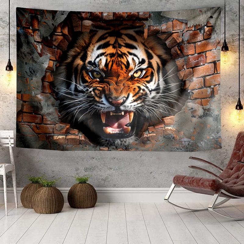 Tiger In The Snowstorm Tapestry Room Decoration Wall Hanging for Living Room Bedroom, Dormitory, Birthday and Christmas Gifts