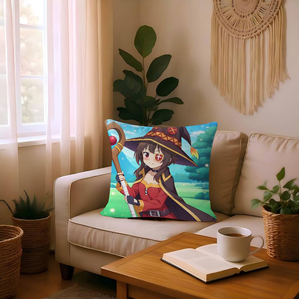 Konosuba-Anime-M-Megumin Personalized Pillow Cover Kids Bedroom Wild Party Decor Pillowcase Kid Birthday Shower Gift