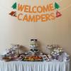 Welcome Campers Banner - Camping Theme Birthday Bachelorette Party Decor, Family Camp Day Party Decor, Forest Adventure Baby Shower Decorations