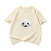 Kids Cotton T Shirt Cute Peeking Seal Print Crew Neck Short Sleeve Tee Casual Breathable Boys Girls Summer Tops