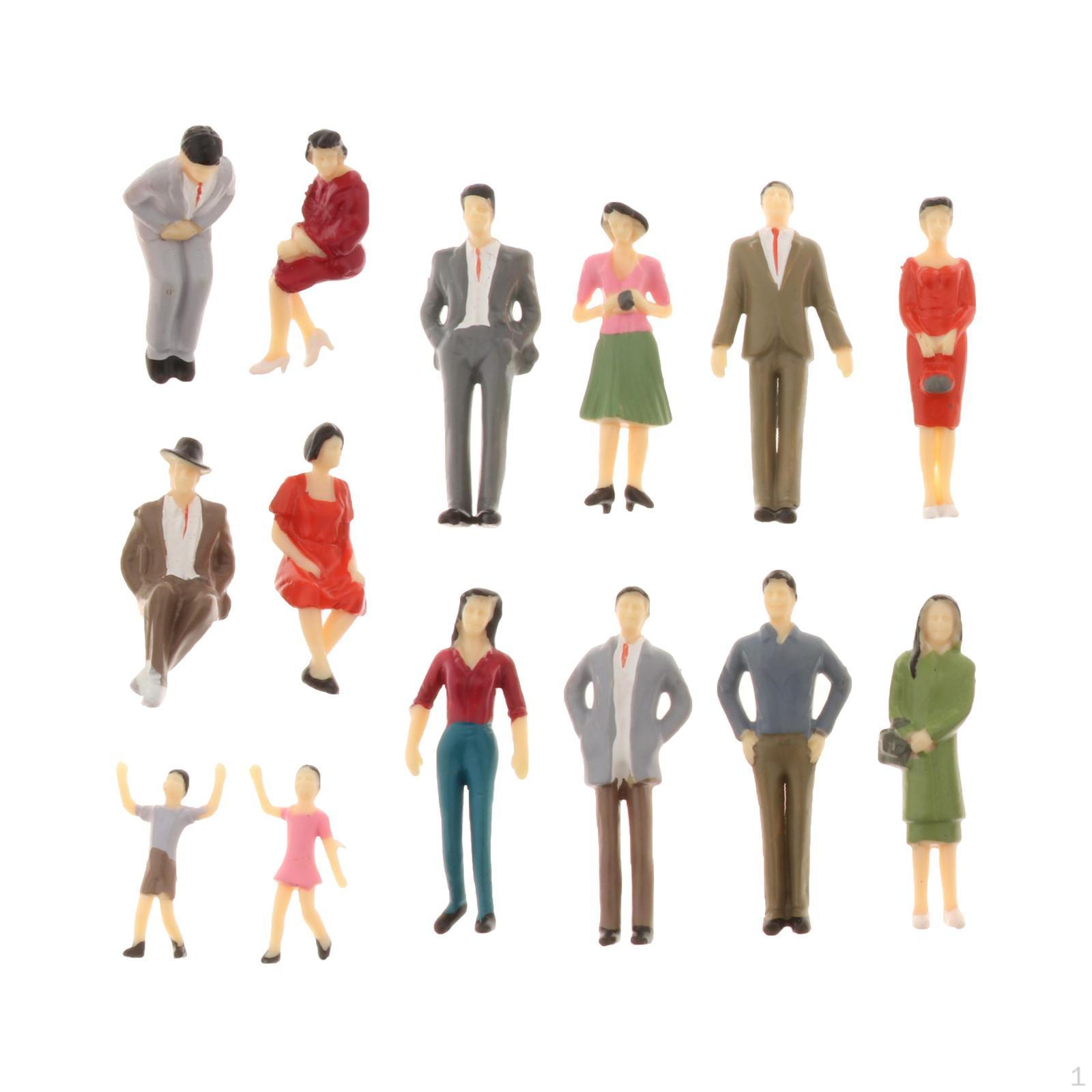 

Пластик 1:30 Архитектурный Макет Поезд Крошечные Люди Пассажиры Фигурки Масштаб G 14 Штук