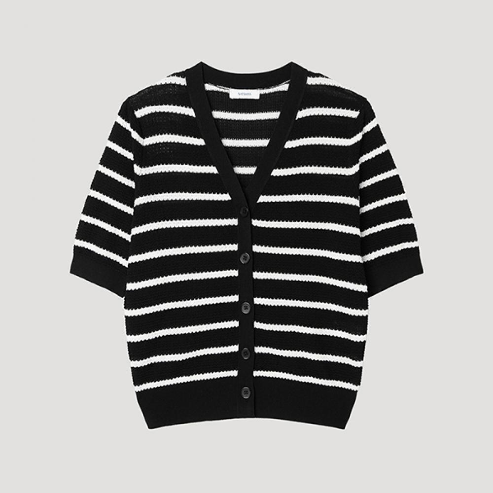 

[shs Miss] V Neck Half sleeVe Knit Cardigan Sskcdp22080 off-white/55