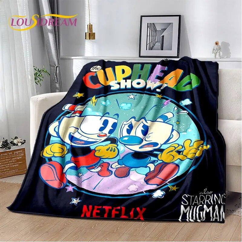 Cuphead and Mugman,Game Gamer Soft Plush Blanket,Flannel Blanket Throw Blanket for Living Room Bedroom Bed Sofa Picnic Cover Kid