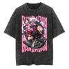 Dandadan Cat Spirit & Yokai Collage Vintage Washed Anime Print T Shirt Men 2026 Summer Casual Streetwear Oversized Cotton Tees