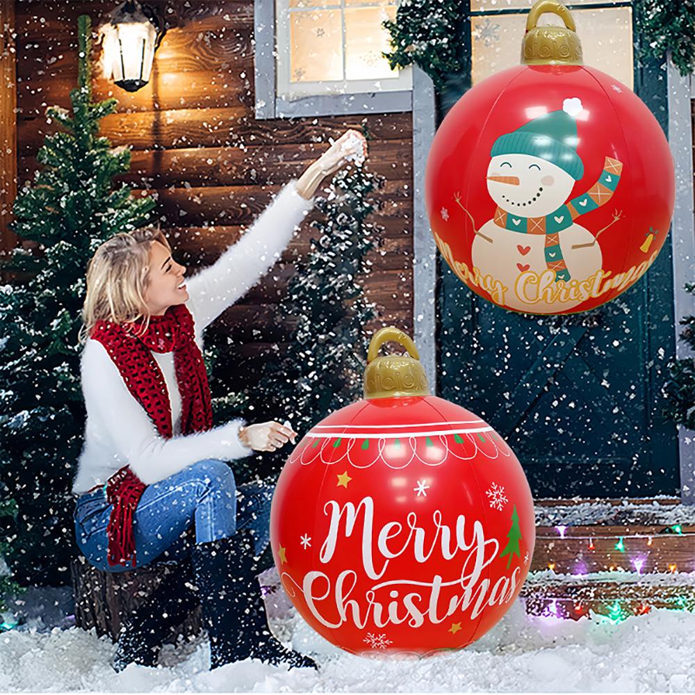 Runtowo Big PVC Inflatable Ball ,2025 Christmas Decor for Home,Santa Claus Snowman Christmas Ornaments,Xmas Gifts ,2026 New Year