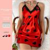 Plus Size Women's Mid-Length Silk Print Pajama Dress - Summer Pullover Nightwear