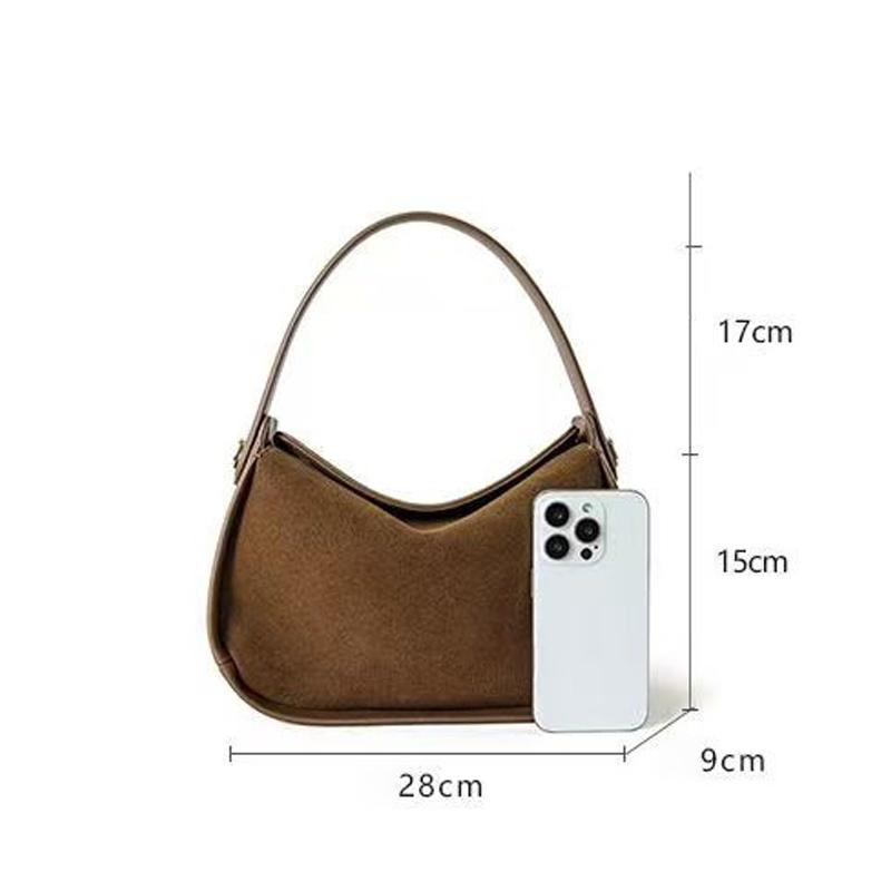 New Suede Crossbody Bag High-quality Genuine Leather Magnetic Closure Box Bag Personal Design Handbag High-end Elegant Women Bag