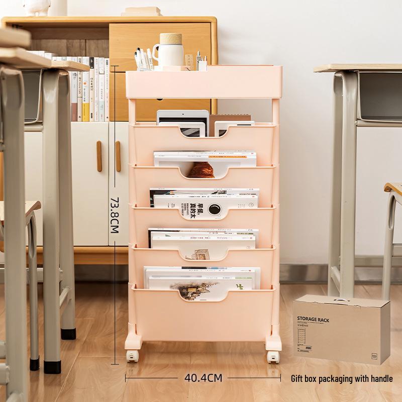 Mobile Bookshelf with Wheels for Classroom or Desk