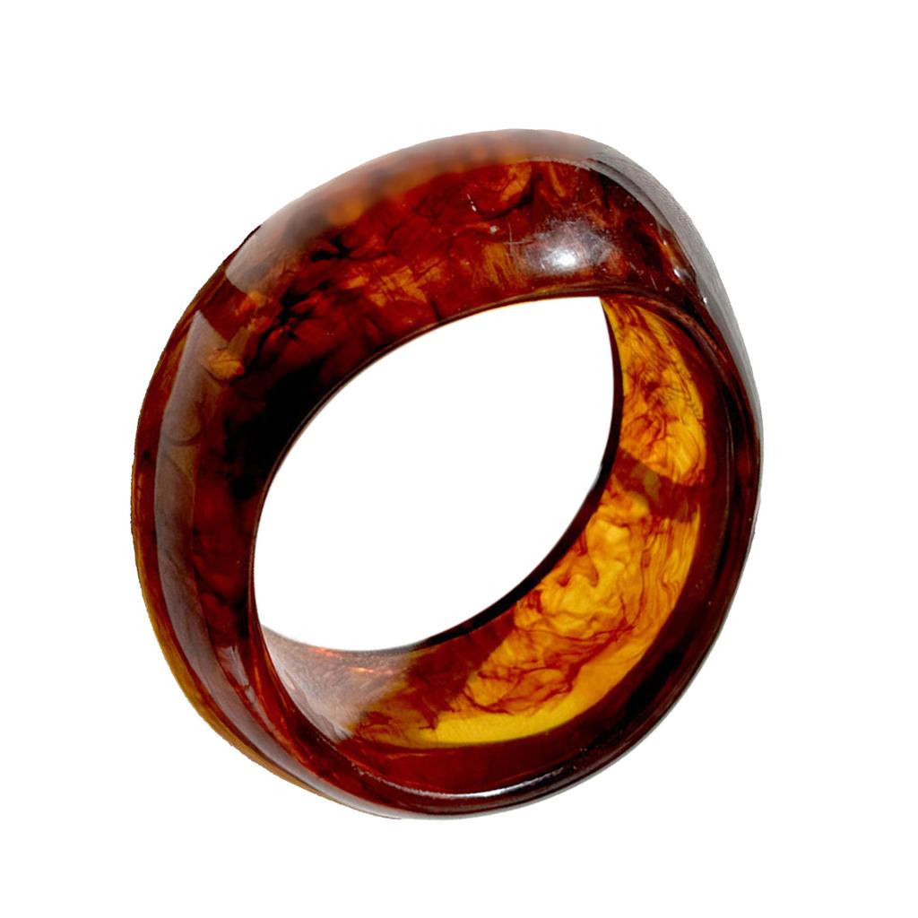 Gradient Coffee Tone Resin Bracelet Comfortable Wear Jewelry Accessory for Women Office Party Casual Outfit Styling