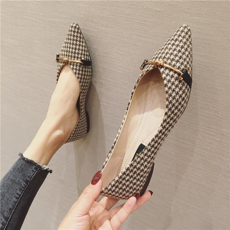 Fashion Flat Shoes for Women's Spring and Autumn New Pointed Women's Shoes Comfortable Single Shoes Plus Size 44 45 46 Ladies Shoes