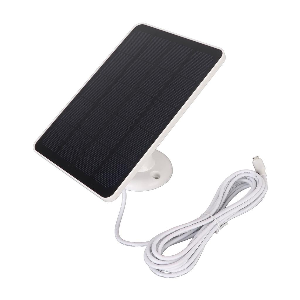Camera Solar Panel IP65 Waterproof Camera Charger 5V 4W High Efficiency for Micro USB C White