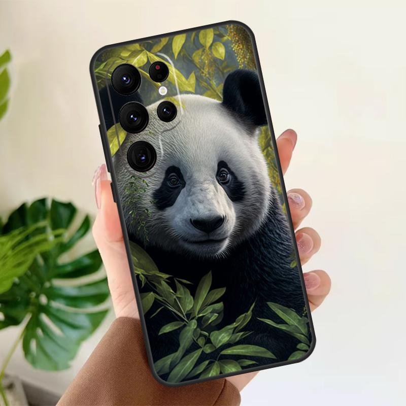 Panda Animal Cute Bear Soft Case For Samsung Galaxy S21 S22 S23 S24 S25 Ultra S9 S10 Plus S20 FE S24 FE Phone Cover